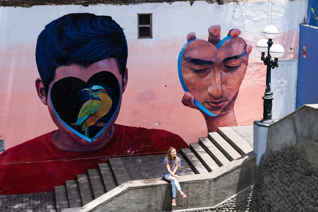 Heart cuts Face - Street Art in Barranco - Lima Sehenswürdigkeiten