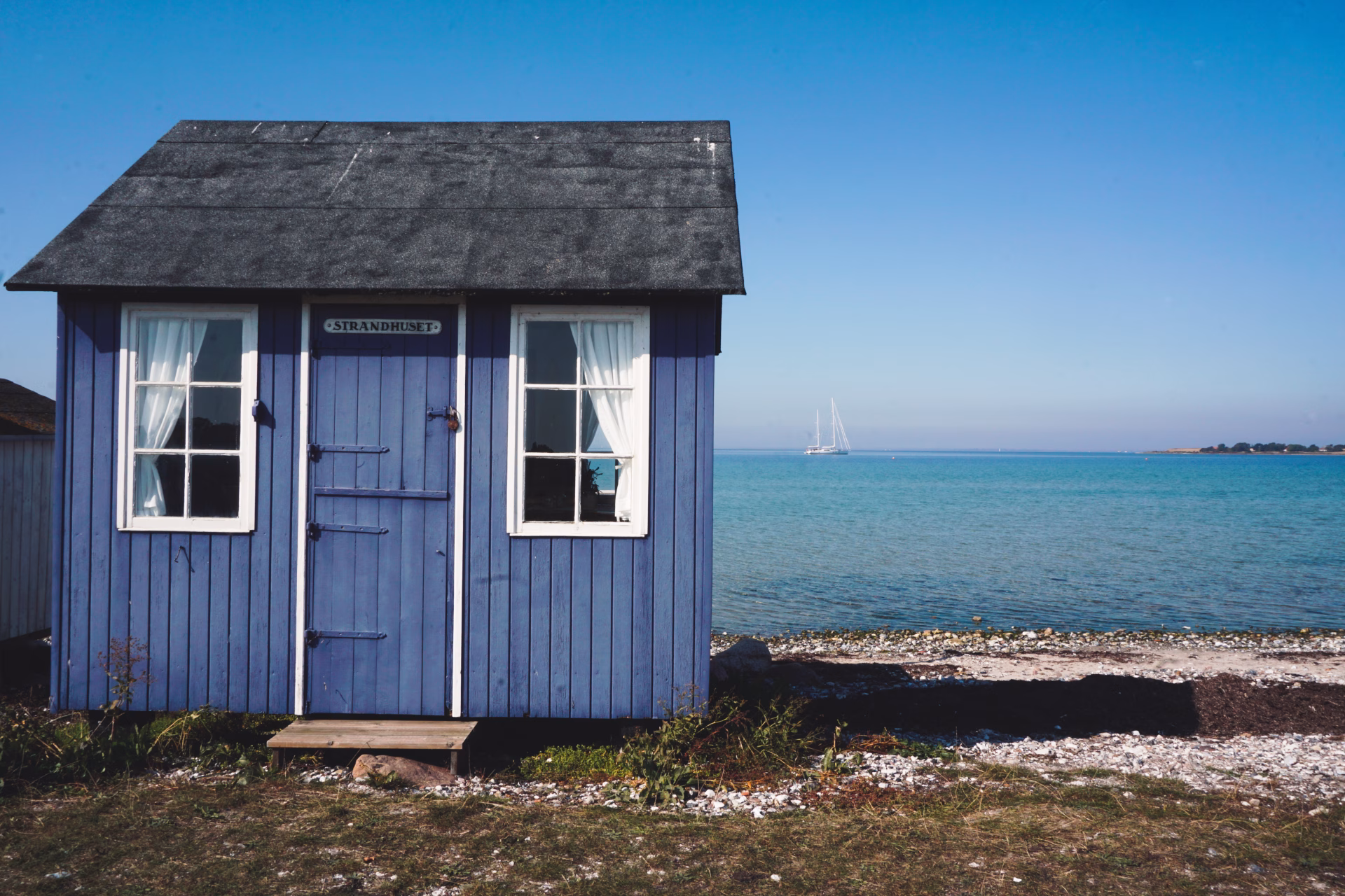 Badehäuschen am Vesterstrand in Aerö Dänemark