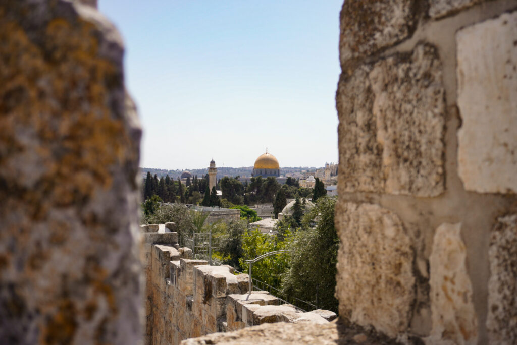 Blick auf den Tempelberg in Jerusalem Altstadt