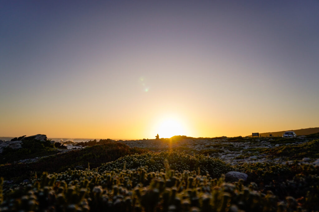Sonnenuntergang am südlichsten Punkt Afrikas: Kap Agulhas