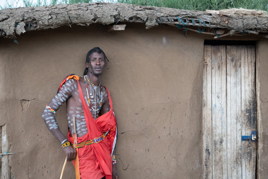 Masai Dorf in der Nähe der Masai Mara in Kenia