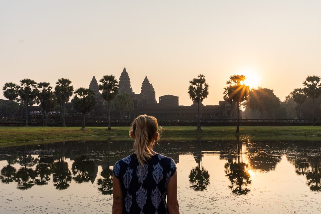 Sonnenaufgang am Angkor Wat in Siem Reap Kambodscha