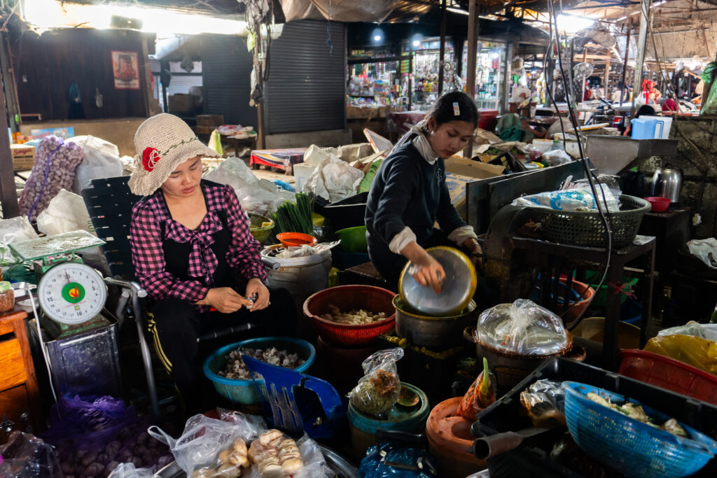 Lokaler Lebensmittelmarkt in Siem Reap in Kambodscha