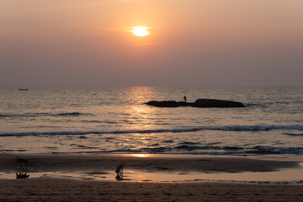 Sonnenuntergang in Agonda in Goa